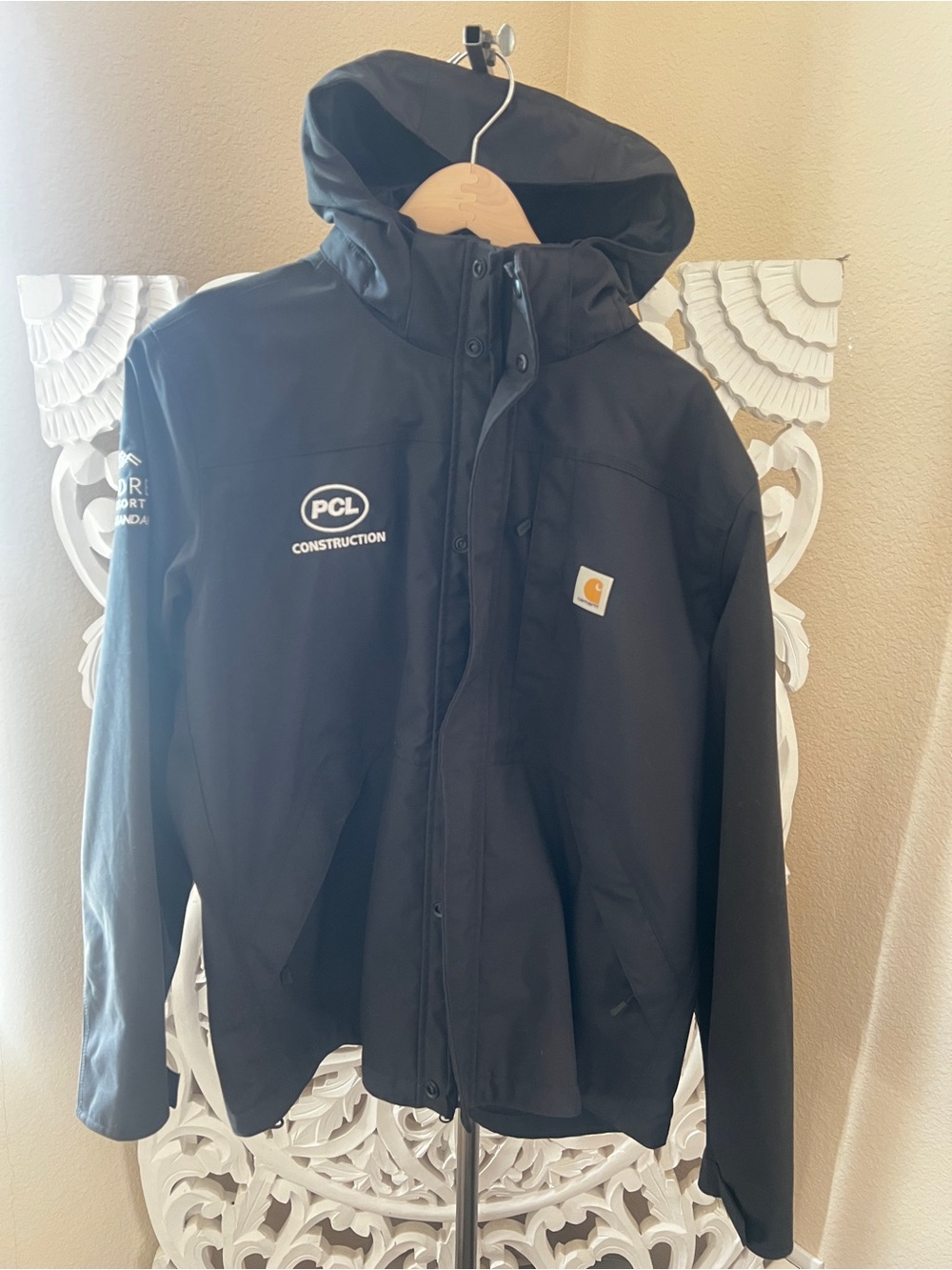 Carhartt Black Work Logo Hooded Storm Defender size Large